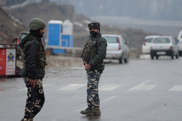 Indian security personnel on alert after the attack. -AFP