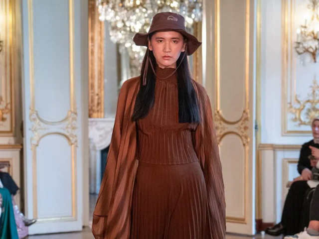 Warmer hues could be seen in this outfit by Australian designer Aisa Hassan, PHOTO: Rooful Ali