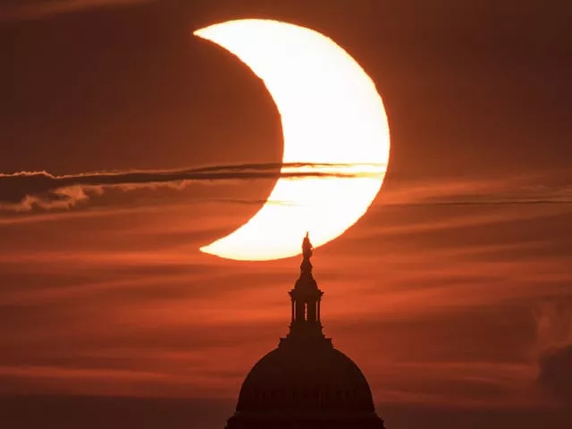 for us viewers it looked as if the moon had taken a bite out of the sun photo cgtn