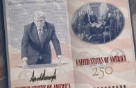 a patriot passport with president donald trump s picture photo white house x