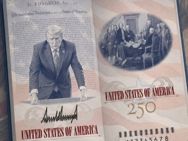 Trump unveils new US passport, with picture of himself