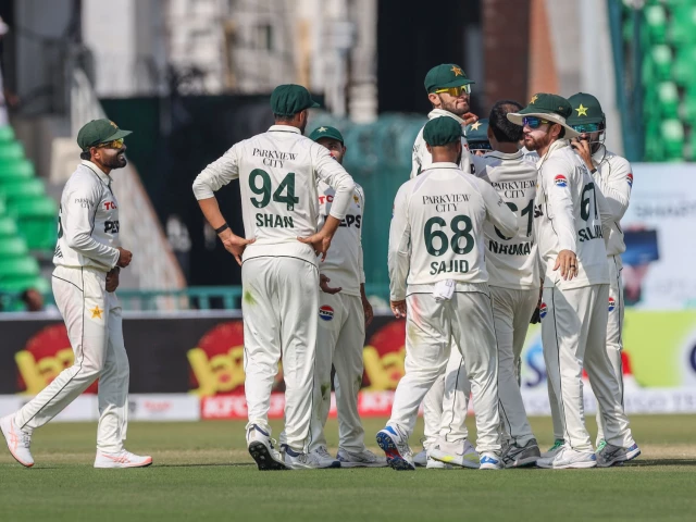 noman ali grabbed four wickets to restrict south africa to 216 6 at the close of play on day two photo pcb