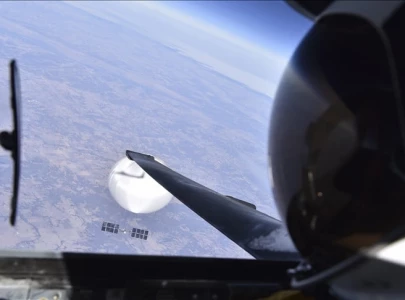 pentagon releases image of chinese balloon just before it was downed by us military pentagon releases image of chinese balloon just before it was downed by us military