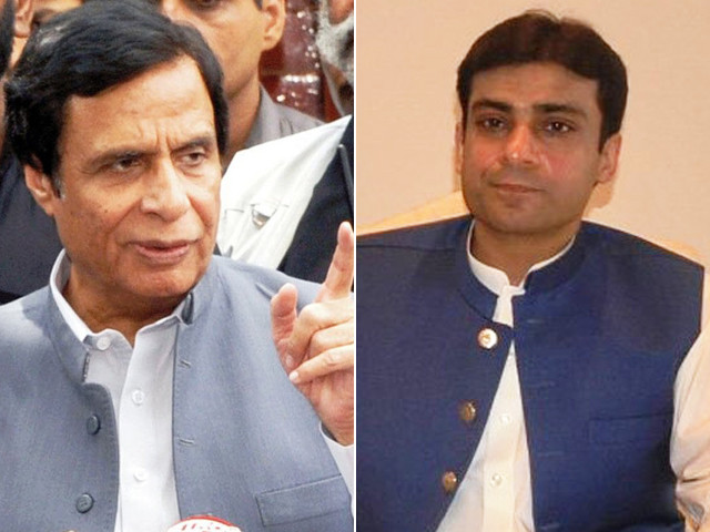 pervaiz elahi and hamza shehbaz are candidates for the election of the punjab cm election photo file
