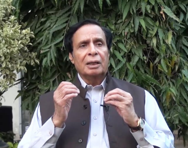 pervaiz elahi is addressing media in lahore photo file