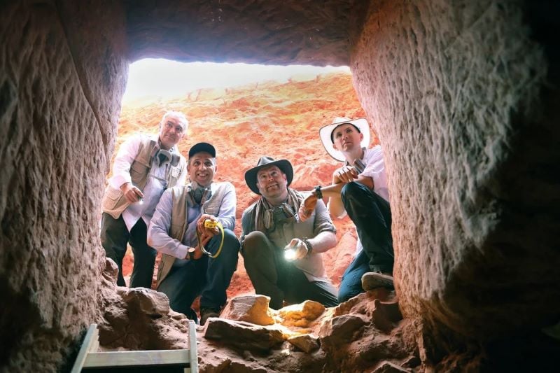 An ancient grave containing 2,000-year-old skeletons has been uncovered beneath the “Indiana Jones” filming location in Petra