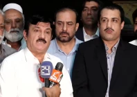 all pakistan petrol pump association chairman humayun khan addresses a press conference in islamabad on tuesday announcing a nationwide shutdown of petrol pumps after talks with the government failed screengrab
