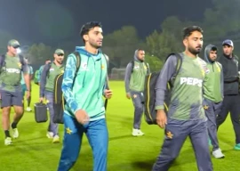 pakistan players return after a hectic training session in the training camp set up in lahore for the upcoming new zealand tour photo pcb