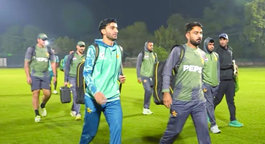 pakistan players return after a hectic training session in the training camp set up in lahore for the upcoming new zealand tour photo pcb