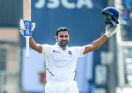 rohit sharma s highest test score was 212 he posted against south africa in ranchi in 2019 photo afp file