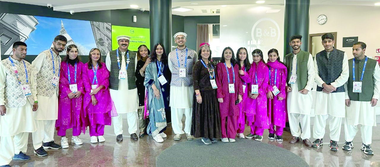 the special olympics pakistan contingent donning traditional pakistani attire before departing for the alpine arena in turin for the special olympics world winter games opening ceremony photo courtesy sop