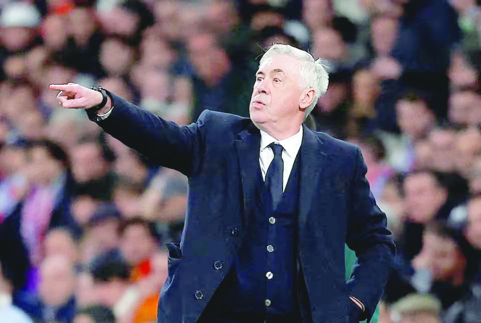 real madrid coach carlo ancelotti during the champions league round of 16 first leg match with atletico madrid at santiago bernabeu on march 4 photo reuters