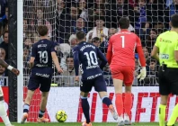 stunned celta vigo s swedish attacker williot swedberg scores his team s second goal in the win over real madrid at the bernabeu photo afp
