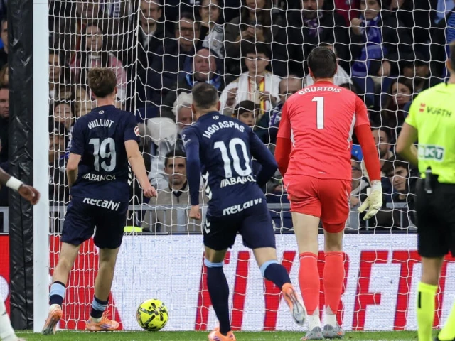 stunned celta vigo s swedish attacker williot swedberg scores his team s second goal in the win over real madrid at the bernabeu photo afp stunned celta vigo s swedish attacker williot swedberg scores his team s second goal in the win over real madrid at the bernabeu photo afp