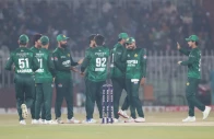 mixed year babar azam fakhar zaman and saim ayub join their team mates to celebrate a wicket photo pcb