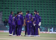 quetta gladiators players celebrate a wicket in their pakistan super league 11 match against hyderabad kingsmen at gaddafi stadium lahore photo psl