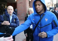 kylian mbappe and his france teammates arrived in boston on tuesday ahead of their friendly against brazil photo afp