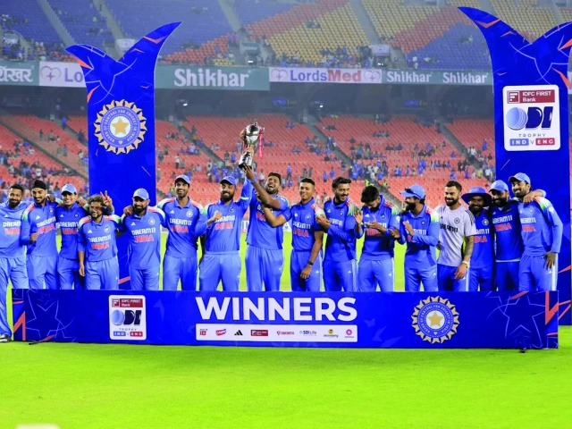 the victorious india team poses with the trophy photo bcci the victorious india team poses with the trophy photo bcci
