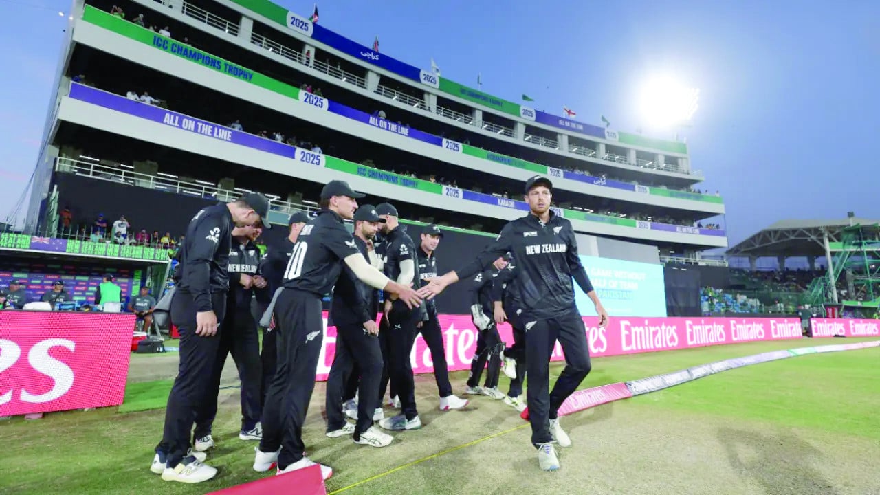 mitchell santner led new zealand to a 60 run victory against pakistan photo icc