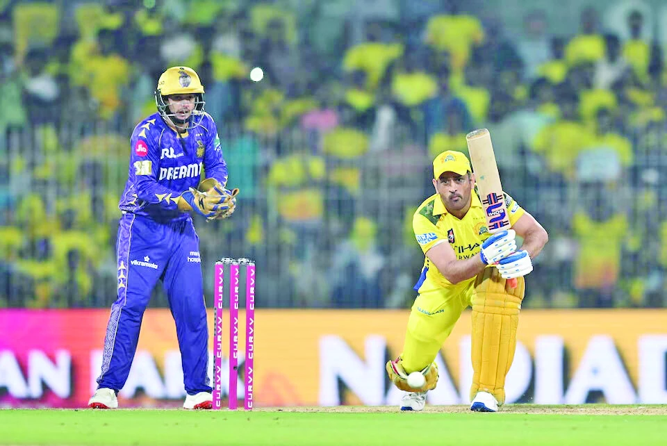 chennai super kings ms dhoni in action against kolkata knight riders in the ongoing ipl 2025 photo reuters chennai super kings ms dhoni in action against kolkata knight riders in the ongoing ipl 2025 photo reuters