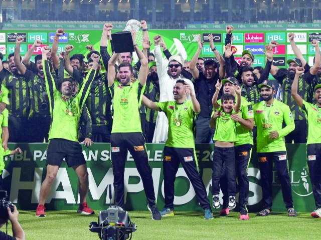 lahore qalandars lifted the hbl psl10 title at the gaddafi stadium on sunday photo pcb file lahore qalandars lifted the hbl psl10 title at the gaddafi stadium on sunday photo pcb file