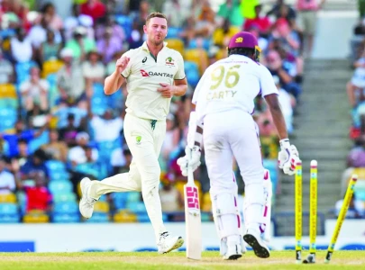 aus win first test as wi batting collapses