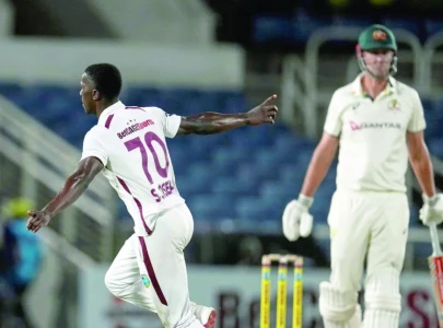 wi dominate day one of day night test wi dominate day one of day night test