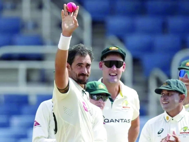 australian fast bowler mitchell starc celebrates his 400th test wicket photo afp australian fast bowler mitchell starc celebrates his 400th test wicket photo afp