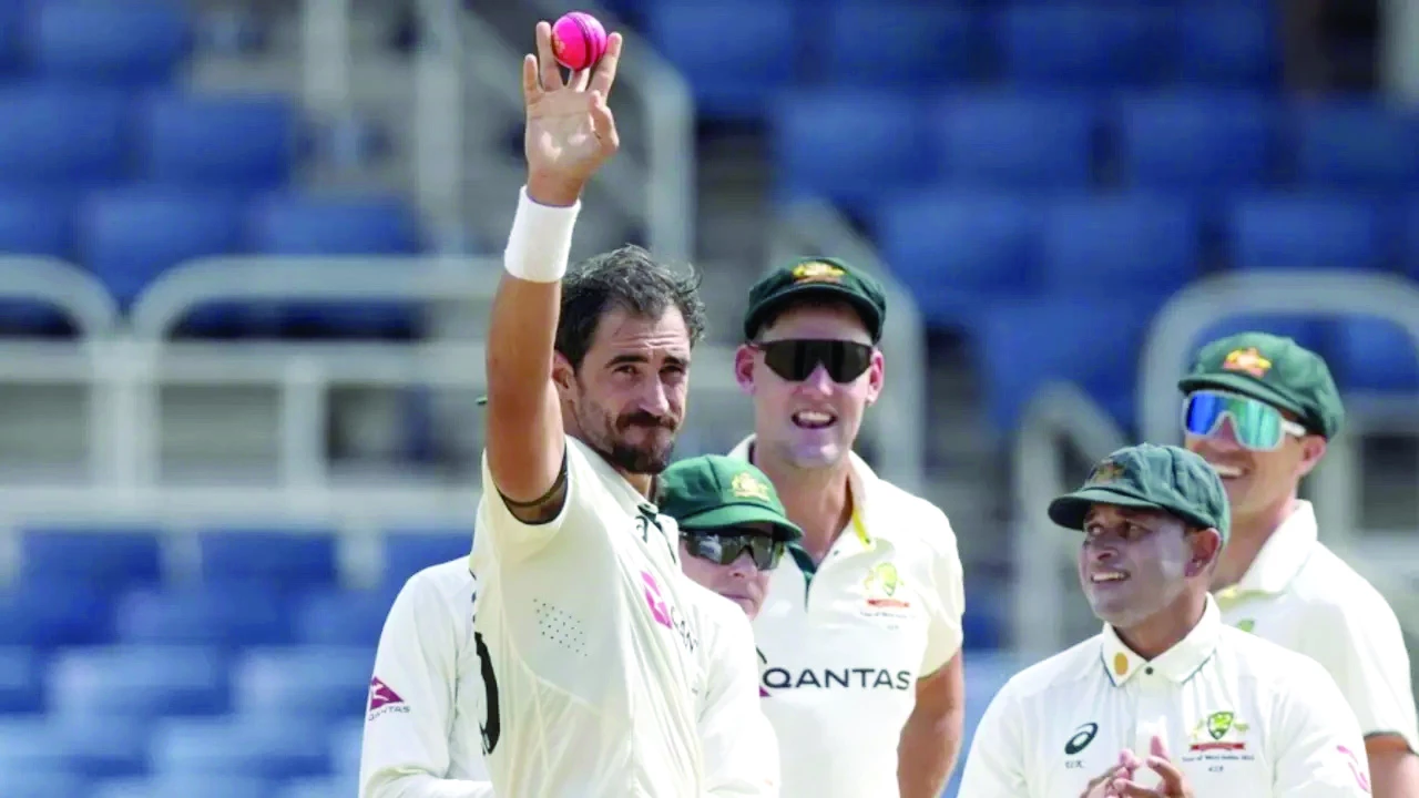 australian fast bowler mitchell starc celebrates his 400th test wicket photo afp