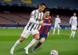 2020 fc barcelona s lionel messi in action with juventus cristiano ronaldo photo reuters
