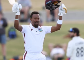 kavem hodge celebrates his century against new zealand photo afp
