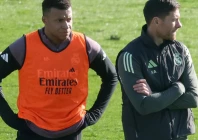 real madrid coach xabi alonso said he may take a controlled risk with kylian mbappe but would be careful as the french striker returns from injury photo afp