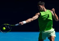 carlos alcaraz of spain in action against corentin moutet of france in the third round of the men s singles at the australian open at rod laver arena in melbourne park photo reuters