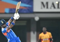 india s hardik pandya plays a shot during the 2026 icc men s t20 cricket world cup super eights match between india and zimbabwe photo afp