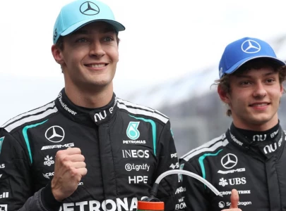 russell leads mercedes 1 2 for australian gp