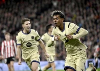 barcelona s teenage star lamine yamal scored a fine goal as his team edged athletic bilbao at the san mames on saturday photo afp