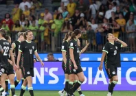australia s sam kerr r celebrates with teammates after their victory photo afp
