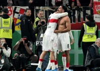 stuttgart forward tiago tomas celebrates after scoring the winner in thursday s german cup semi final against freiburg photo afp