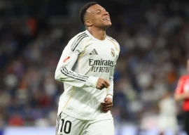 kylian mbappe got his 24th goal this season in la liga as real madrid held off a battling alaves photo afp
