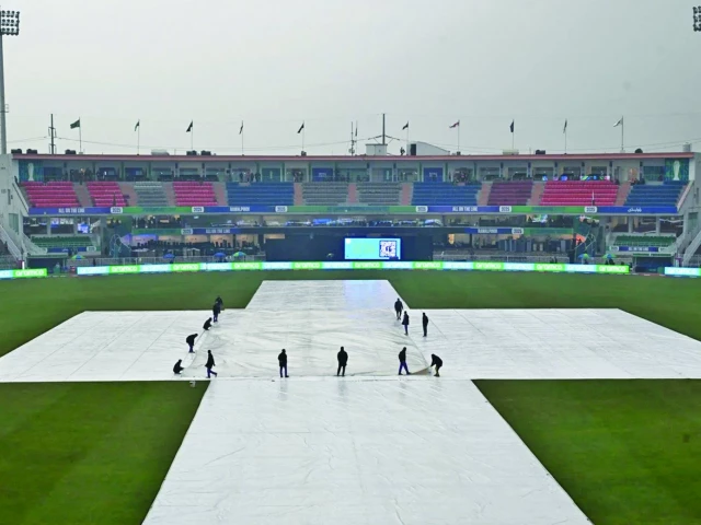 the outfield was covered in rawalpindi due to continues rain photo icc