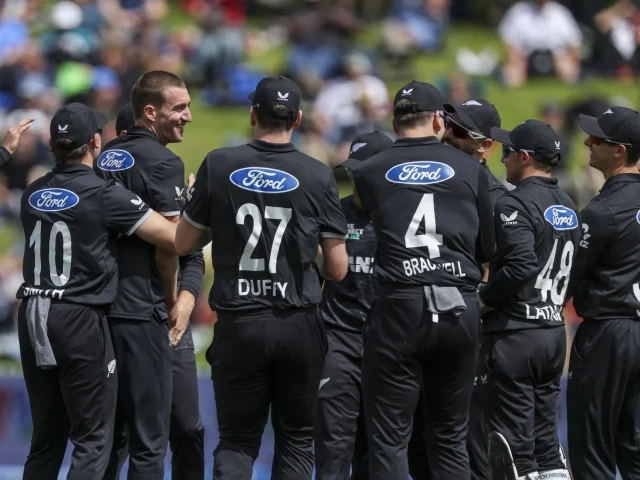 new zealand s blair tickner celebrates with his team mates after sending back joe root photo afp new zealand s blair tickner celebrates with his team mates after sending back joe root photo afp