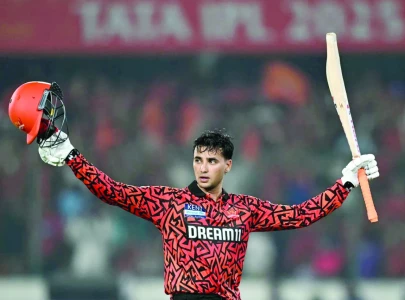 abhishek hits ton for hyderabad in ipl