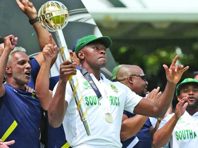 kagiso rabada of south africa poses with the icc world test championship mace after day four of the icc world test championship final photo icc kagiso rabada of south africa poses with the icc world test championship mace after day four of the icc world test championship final photo icc