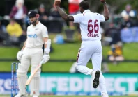 struggling justin greaves celebrates the wicket of kane williamson on day one of the first test between new zealand and west indies at hagley oval in christchurch photo afp struggling justin greaves celebrates the wicket of kane williamson on day one of the first test between new zealand and west indies at hagley oval in christchurch photo afp