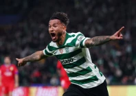 sporting cp s luis suarez celebrates scoring their second goal photo reuters