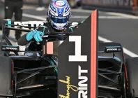 mercedes british driver george russell reacts after getting pole position in the sprint qualifying session ahead of the formula one chinese grand prix photo afp