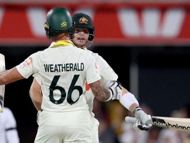 dominating australia cruised to an emphatic eight wicket win over england in the day night second ashes test in brisbane photo afp dominating australia cruised to an emphatic eight wicket win over england in the day night second ashes test in brisbane photo afp