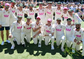 australia celebrate their 4 1 ashes triumph against england in sydney photo afp
