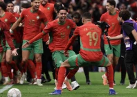 morocco s forward youssef en nesyri celebrates after winning the africa cup of nations semi final photo afp