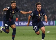 desire doue and joao neves celebrate one of psg s goals against bayern munich photo afp file